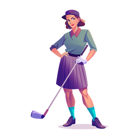 Golfer Girl giving pose  Illustration