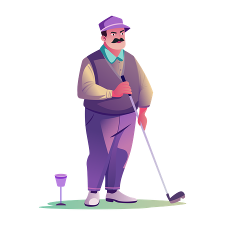 Joueur de golf masculin  Illustration