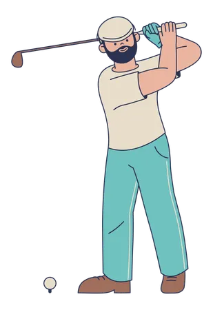 Golfeur effectuant un swing  Illustration