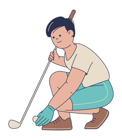 Golfeur se préparant à swinguer  Illustration