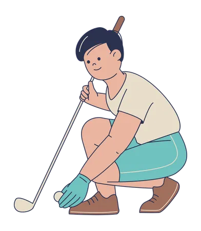 Golfeur se préparant à swinguer  Illustration