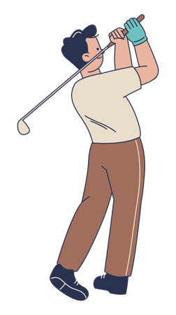 Golfeur balançant un club  Illustration