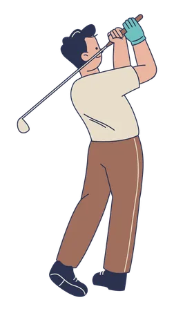 Golfeur balançant un club  Illustration