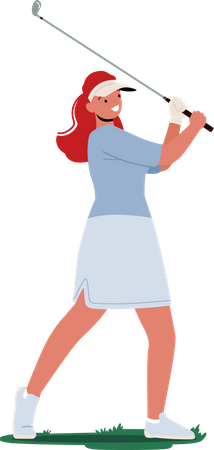 Golfeuse frappant un long shot  Illustration