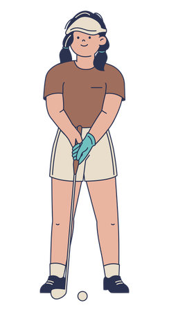 Golfeuse prête à swinguer  Illustration