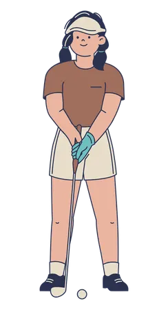 Golfeuse prête à swinguer  Illustration