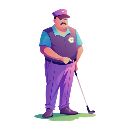 Profesional del golf jugando al golf  Illustration