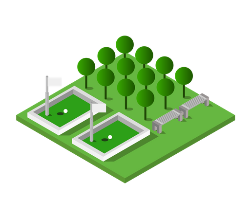 Golfplatz  Illustration