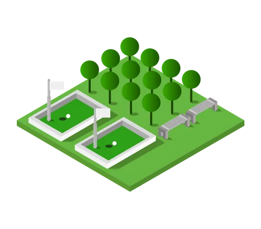 Golfplatz  Illustration