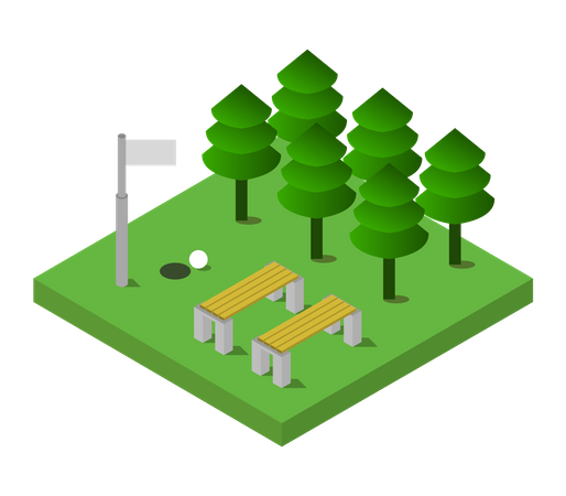 Golfplatz  Illustration