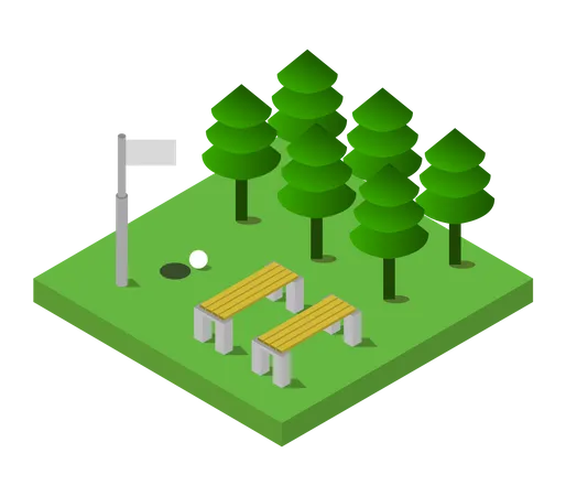 Golfplatz  Illustration