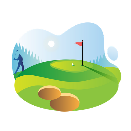 Golfplatz  Illustration