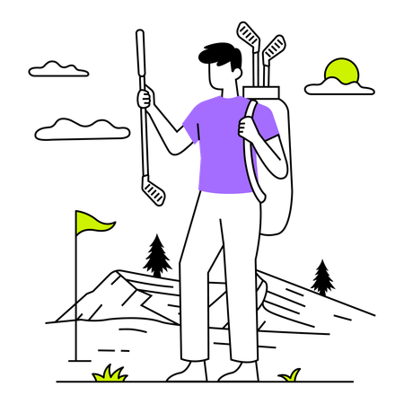 Golfspieler gewinnt Match  Illustration