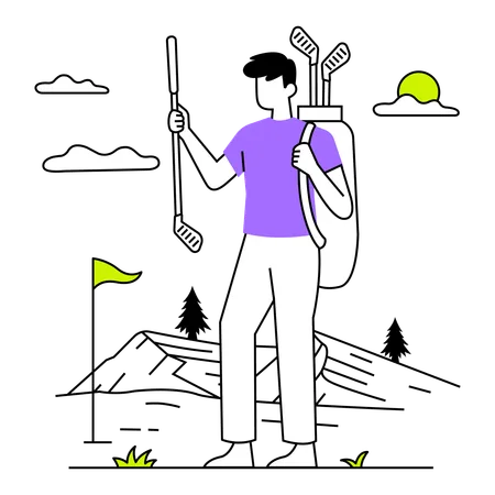 Golfspieler gewinnt Match  Illustration