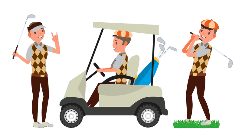 Golfspieler männlich  Illustration