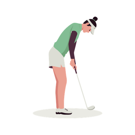 Weibliche Golfspielerin  Illustration