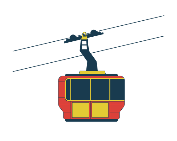 Gondola ski lift riding  Illustration