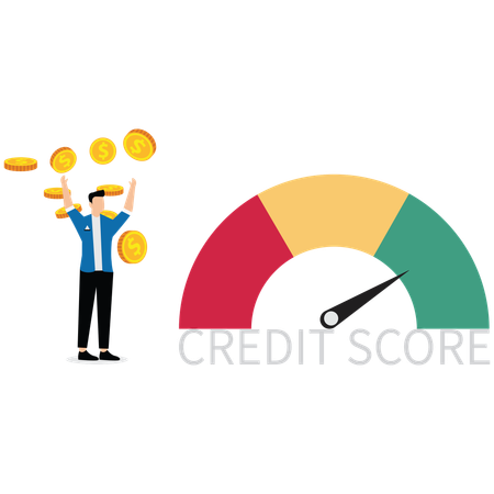 Good credit score for credit card spending  Illustration