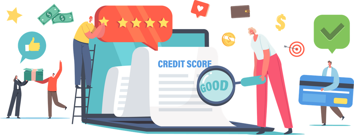 Good Credit Score Loan Approval Illustration