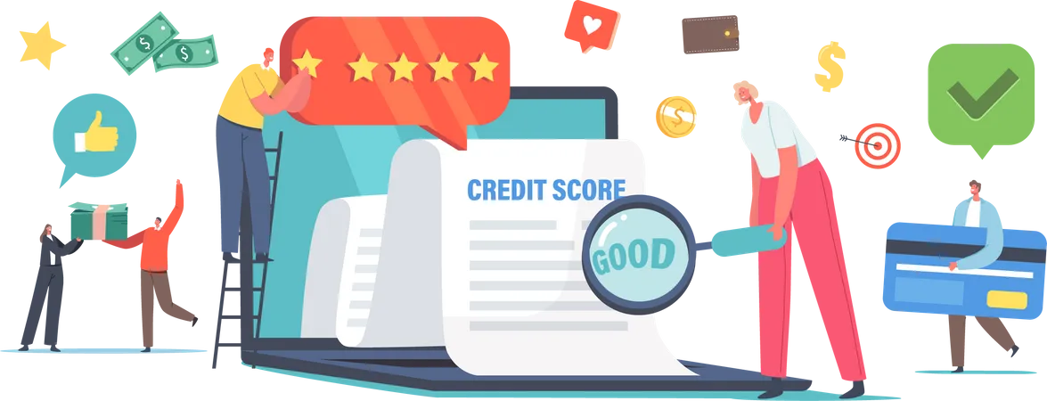 Good Credit Score Loan Approval Illustration