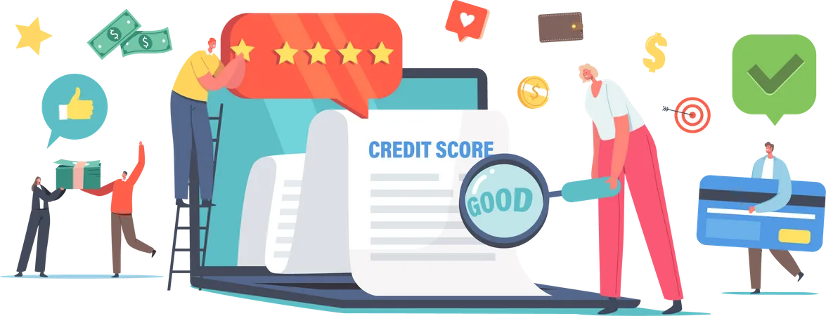 Good Credit Score Loan Approval  Illustration