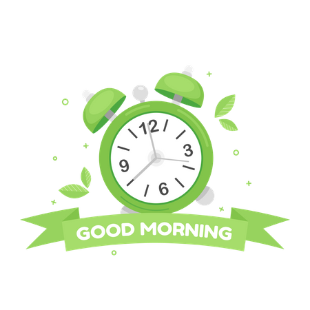 Good morning with alarm clock  Illustration