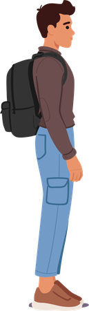 Good posture while hanging bag on her shoulder  Illustration