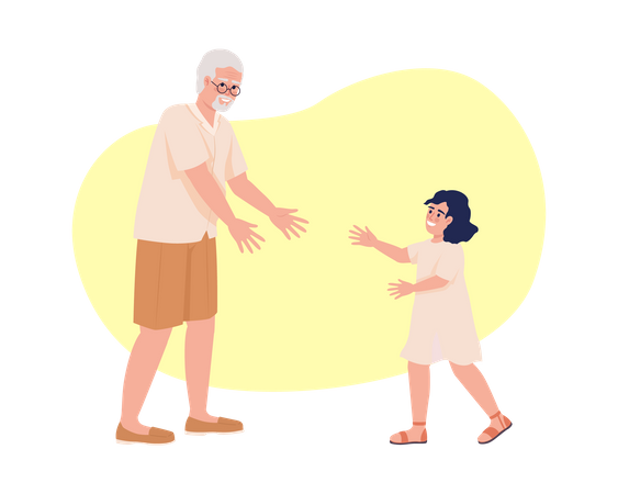 Good relationship with grandfather Illustration
