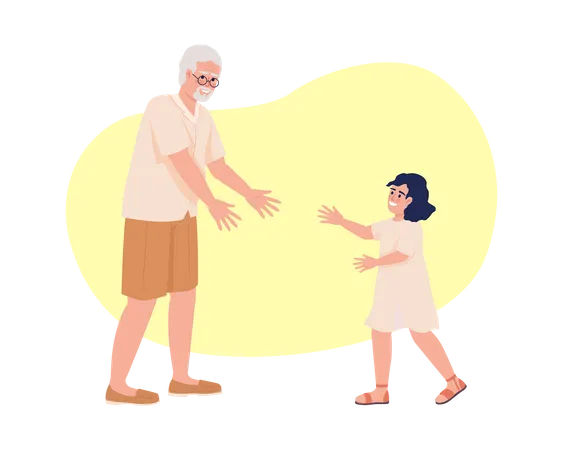 Good relationship with grandfather  Illustration