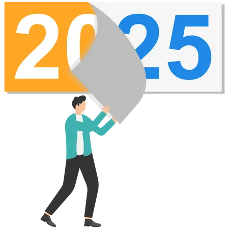 Goodbye 2024 A Businessman Tears Off A Calendar Sheet Of The Outgoing Year Parting With The Coming Year Illustration