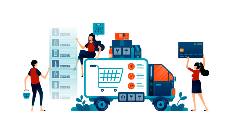 Goods delivery on time  Illustration