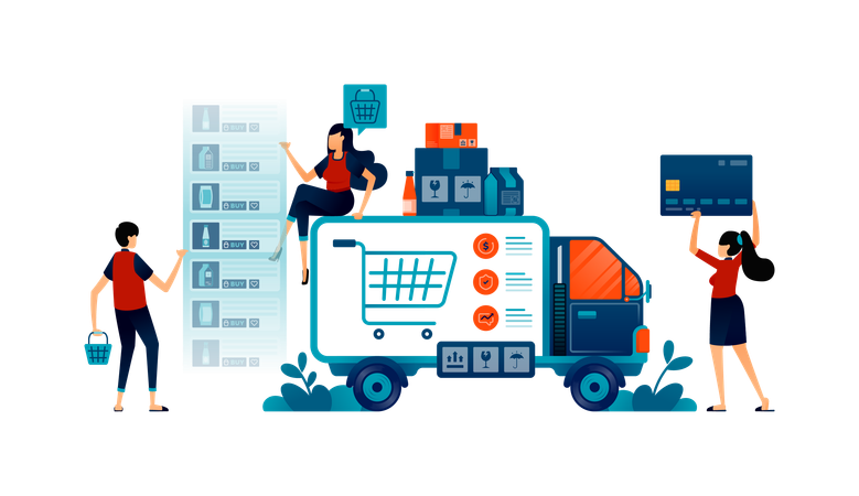 Goods delivery on time  Illustration