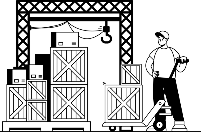 Goods Services Warehouse  Illustration