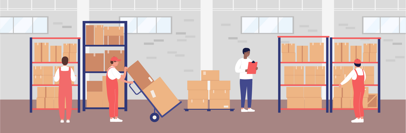 Goods Storage Warehouse  Illustration