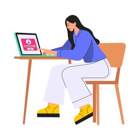 Google sign-in process on laptop  Illustration