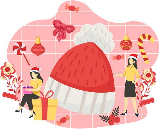 Sombrero decorativo navideño  Ilustración