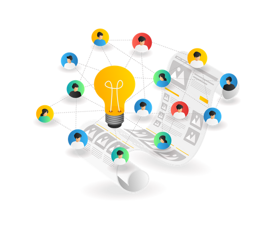 Got a lot of information ideas with networking Illustration