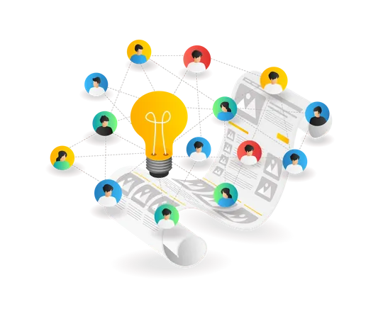 Got a lot of information ideas with networking Illustration