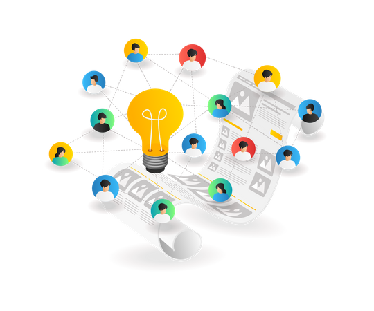 Got a lot of information ideas with networking  Illustration