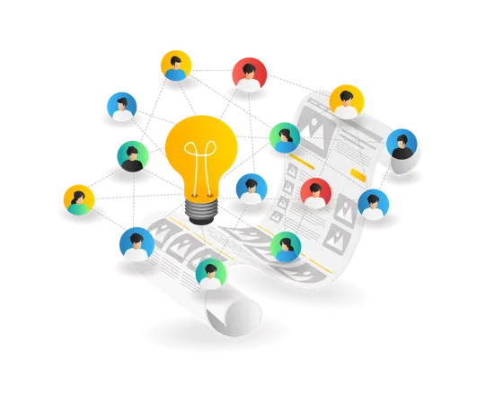 Got a lot of information ideas with networking  Illustration