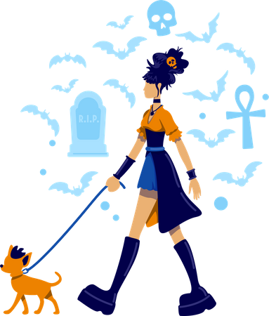 Gotisches Mädchen  Illustration