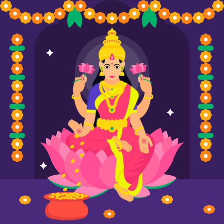 Göttinnen Lakshmi  Illustration