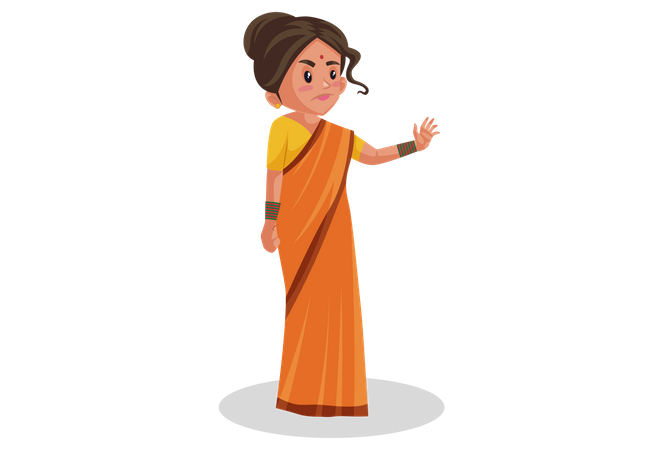 Göttin Sita zeigt Stopp-Geste  Illustration