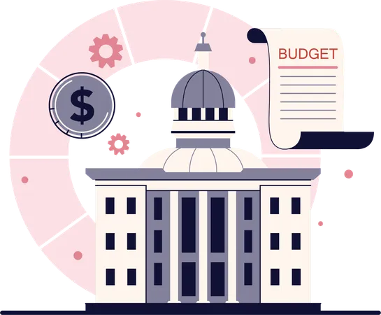 Government body prepares annual budget  Illustration