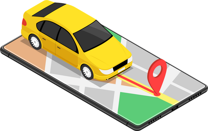 GPS map navigation application Illustration