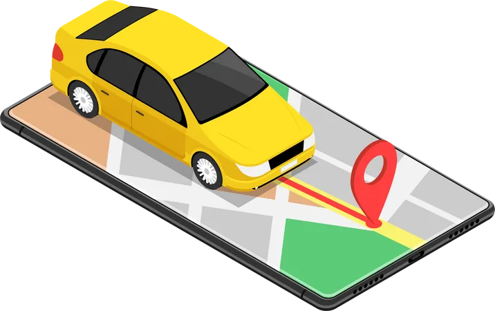 GPS map navigation application  Illustration