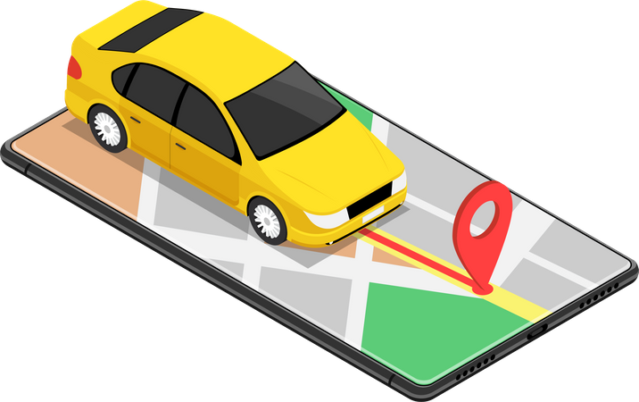 GPS map navigation application  Illustration