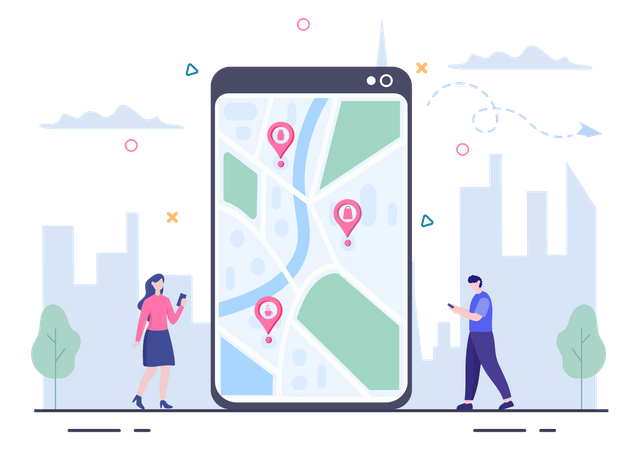 GPS Navigation App  Illustration