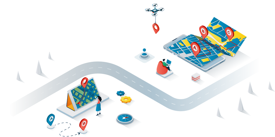 GPS navigation  Illustration