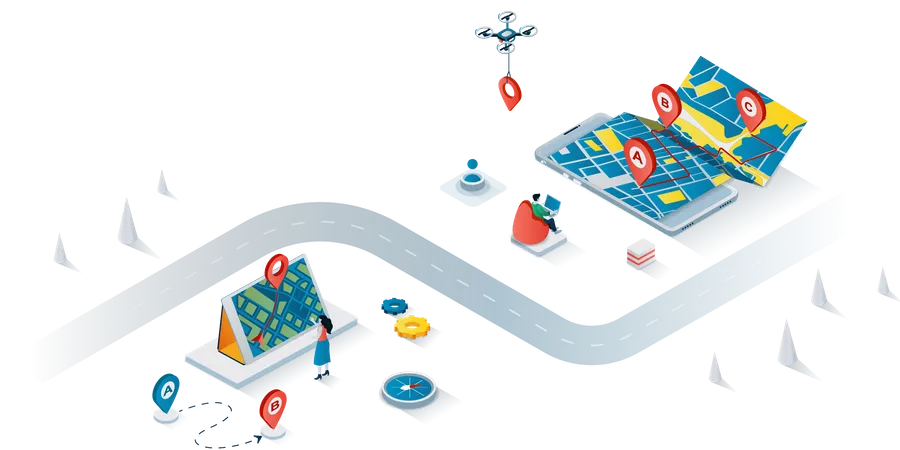 GPS navigation  Illustration